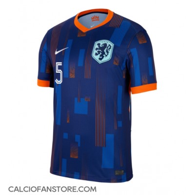 Maglia Calcio Paesi Bassi Nathan Ake #5 Seconda Divisa Europei 2024 Manica Corta Maglia Calcio Paesi Bassi Nathan Ake #5 Seconda Divisa Europei 2024 Manica Corta